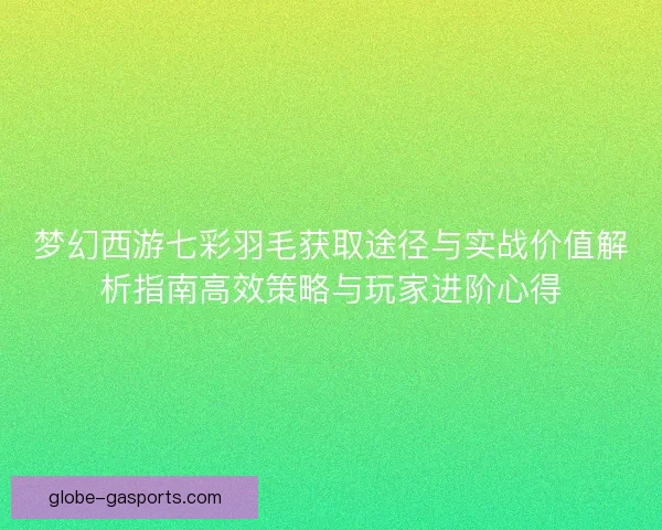 梦幻西游七彩羽毛获取途径与实战价值解析指南高效策略与玩家进阶心得