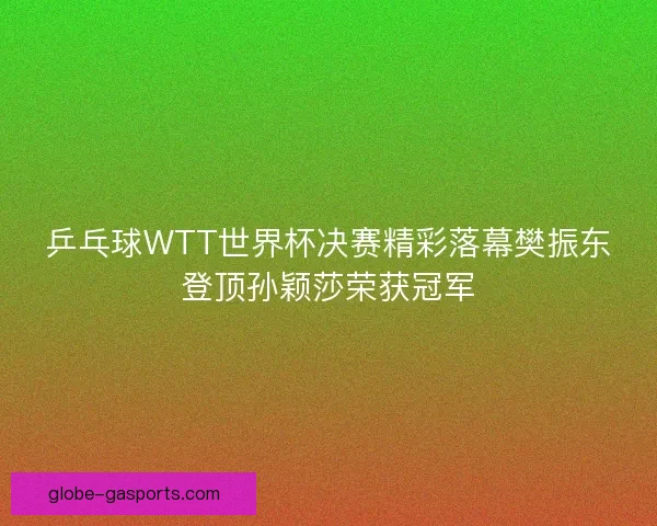 乒乓球WTT世界杯决赛精彩落幕樊振东登顶孙颖莎荣获冠军 乒乓球WTT世界杯决赛精彩落幕樊振东登顶孙颖莎荣获冠军